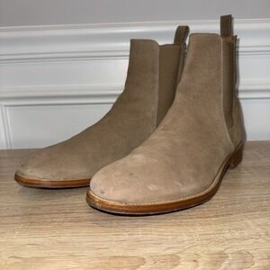 ORO Los Angeles Beige Suede Classic‎ Tan Chelsea Boots Men's Size 9 $325 EUC